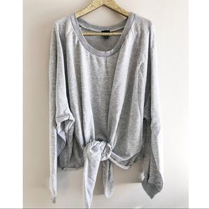 SOLD ✨ Oversized Off Shoulder Tie Front Sweatshirt
